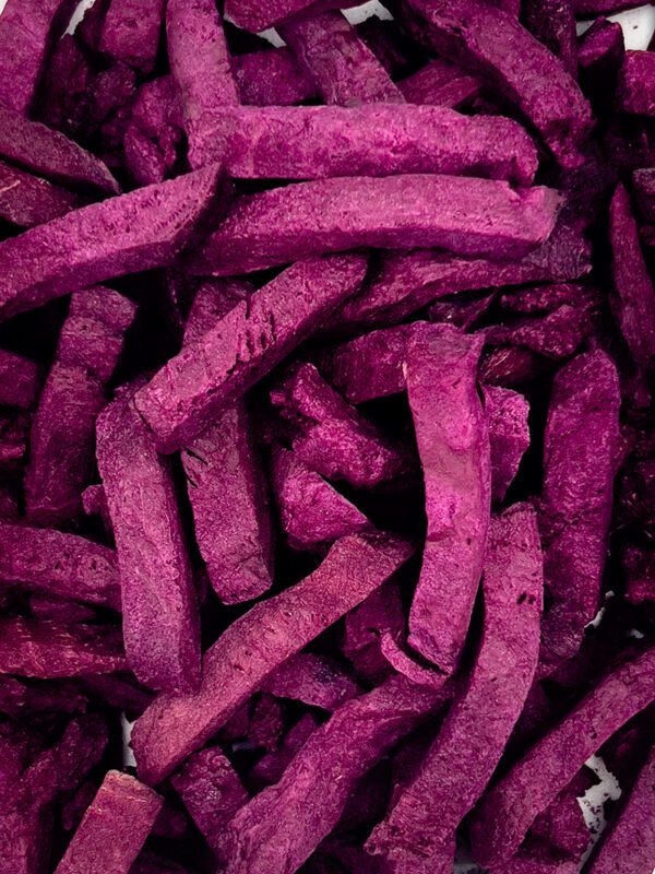 Liofilizowany burak w formie frytek jako warzywo wspierające perystaltykę jelit i regularność wypróżnień