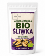 Opakowanie Johny Catch BIO Śliwka – liofilizowane owoce 100% owocu, bez dodatku cukru, bez powłok hydrofobowych, naturalnie chrupiące.